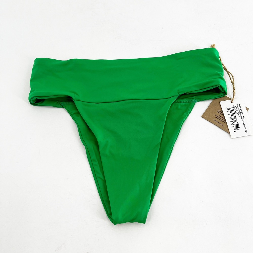 NWT Free People x Toast Swim High Waist Bikini Bottom XS Green Swimsuit